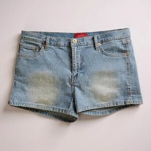 South Pole Light Wash Distressed Jean Shorts with Cuffed Hem size 11